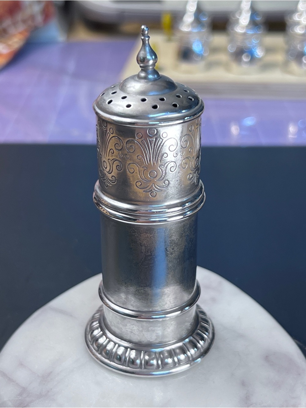 Antique Redlich & Co Sterling Silver Shaker Caster 1100 Rococo Scroll 1.82oz